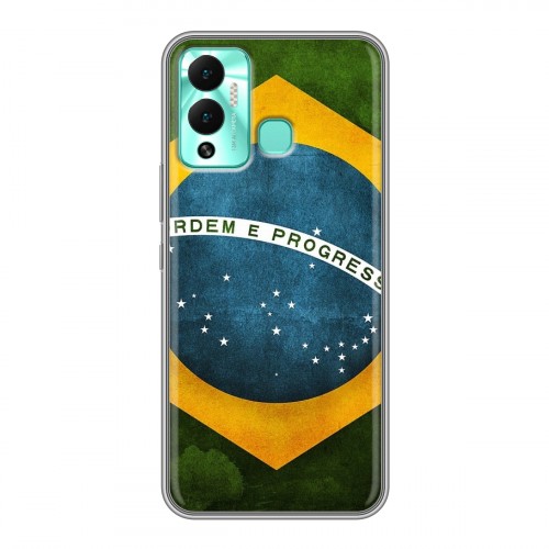 Дизайнерский силиконовый с усиленными углами чехол для Infinix Hot 12 Play Флаг Бразилии