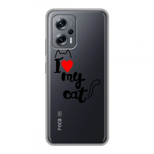 Полупрозрачный дизайнерский пластиковый чехол для Xiaomi Poco X4 GT Прозрачные кошки