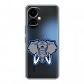 Полупрозрачный дизайнерский пластиковый чехол для Tecno Camon 19 Прозрачные слоны