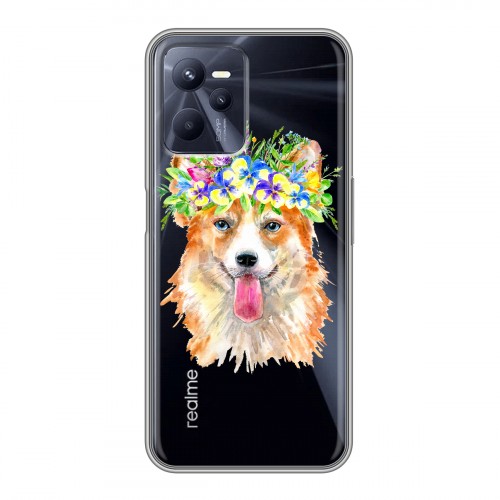 Полупрозрачный дизайнерский пластиковый чехол для Realme C35 Прозрачные собаки
