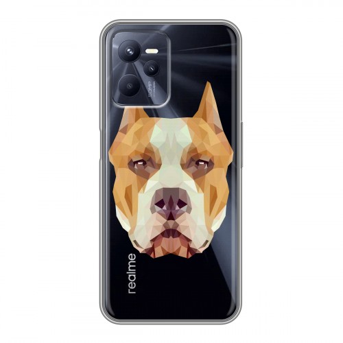 Полупрозрачный дизайнерский силиконовый чехол для Realme C35 Прозрачные собаки