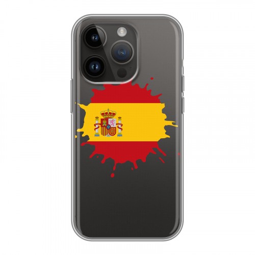 Полупрозрачный дизайнерский силиконовый чехол для Iphone 14 Pro флаг Испании