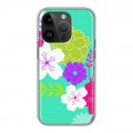 Дизайнерский силиконовый чехол для Iphone 14 Pro Цветы кимоно