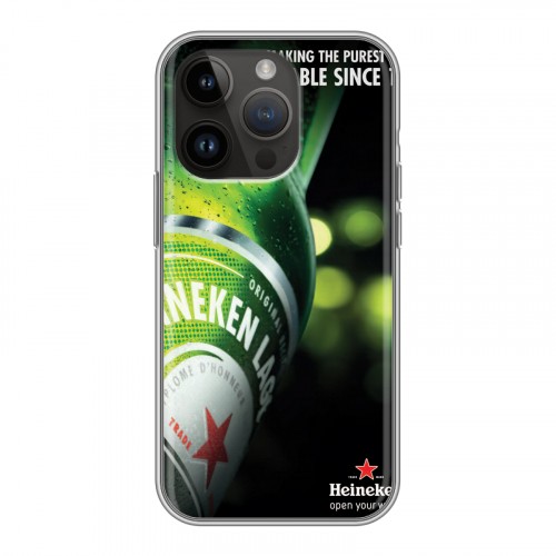 Дизайнерский силиконовый чехол для Iphone 14 Pro Heineken