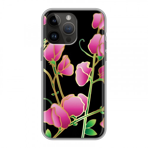 Дизайнерский силиконовый чехол для Iphone 14 Pro Max Люксовые цветы