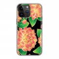 Дизайнерский силиконовый чехол для Iphone 14 Pro Max Люксовые цветы