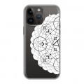 Полупрозрачный дизайнерский пластиковый чехол для Iphone 14 Pro Max Прозрачные мандалы