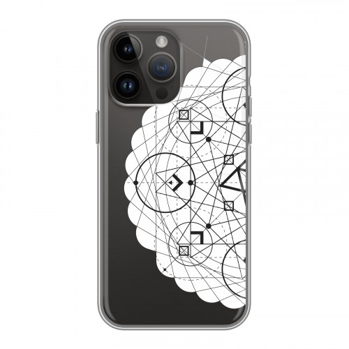 Полупрозрачный дизайнерский пластиковый чехол для Iphone 14 Pro Max Прозрачные мандалы