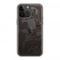 Полупрозрачный дизайнерский силиконовый с усиленными углами чехол для Iphone 14 Pro Max Абстракции