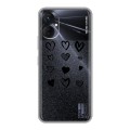 Полупрозрачный дизайнерский пластиковый чехол для Tecno Spark 9 Pro Прозрачные сердечки