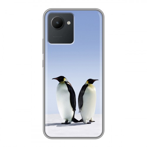 Дизайнерский силиконовый чехол для Realme C30 Пингвины