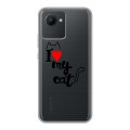 Полупрозрачный дизайнерский пластиковый чехол для Realme C30 Прозрачные кошки