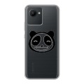 Полупрозрачный дизайнерский пластиковый чехол для Realme C30 Прозрачные панды - смайлики