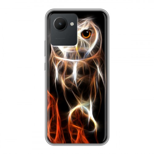 Дизайнерский силиконовый чехол для Realme C30 Пламенные животные