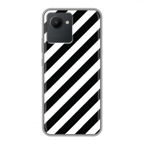 Дизайнерский силиконовый чехол для Realme C30 Черно-белые фантазии