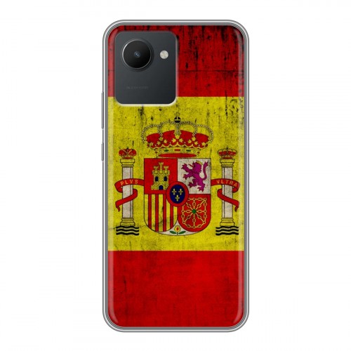 Дизайнерский силиконовый с усиленными углами чехол для Realme C30 Флаг Испании