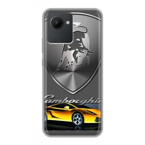 Дизайнерский силиконовый с усиленными углами чехол для Realme C30 Lamborghini