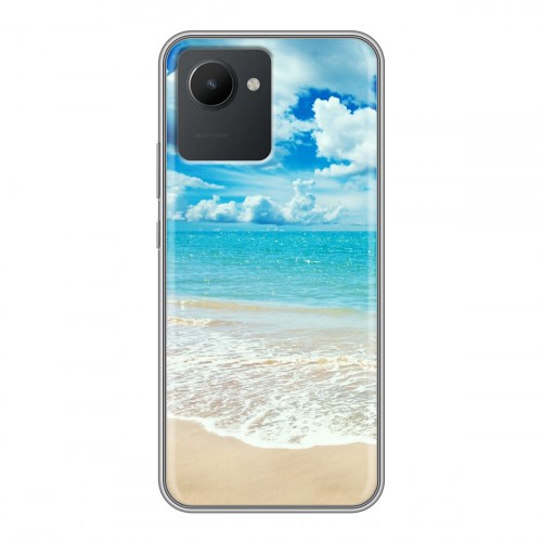 Дизайнерский силиконовый с усиленными углами чехол для Realme C30 Пляж