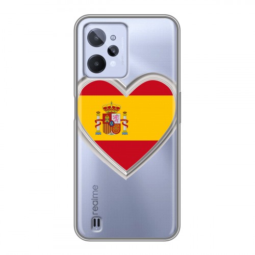 Полупрозрачный дизайнерский силиконовый чехол для Realme C31 флаг Испании