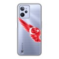 Полупрозрачный дизайнерский пластиковый чехол для Realme C31 Флаг Турции