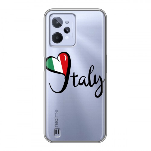Полупрозрачный дизайнерский пластиковый чехол для Realme C31 Флаг Италии