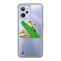 Полупрозрачный дизайнерский силиконовый чехол для Realme C31 Прозрачные крокодилы