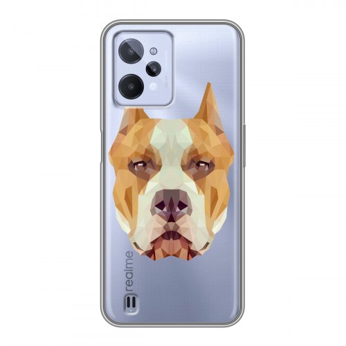 Полупрозрачный дизайнерский силиконовый с усиленными углами чехол для Realme C31 Прозрачные собаки