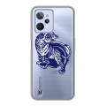 Полупрозрачный дизайнерский силиконовый с усиленными углами чехол для Realme C31 Прозрачные тигры