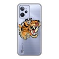 Полупрозрачный дизайнерский силиконовый чехол для Realme C31 Прозрачные тигры