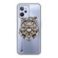 Полупрозрачный дизайнерский силиконовый с усиленными углами чехол для Realme C31 Прозрачные леопарды