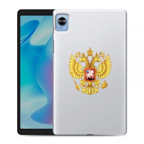 Полупрозрачный дизайнерский силиконовый с усиленными углами чехол для Realme Pad Mini Российский флаг