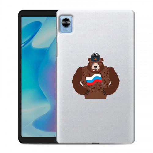 Полупрозрачный дизайнерский силиконовый чехол для Realme Pad Mini Российский флаг