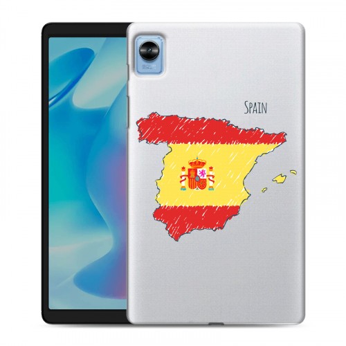 Полупрозрачный дизайнерский силиконовый с усиленными углами чехол для Realme Pad Mini флаг Испании