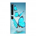 Дизайнерский пластиковый чехол для Huawei Mate Xs 2 Бабочки голубые
