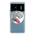 Полупрозрачный дизайнерский пластиковый чехол для Xiaomi Poco M4 5G Прозрачный дрифт