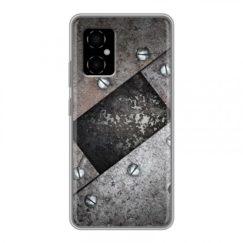 Дизайнерский силиконовый чехол для Xiaomi Poco M4 5G Металл
