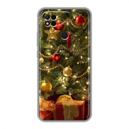 Дизайнерский силиконовый чехол для Xiaomi Redmi 10A Новогодняя елка