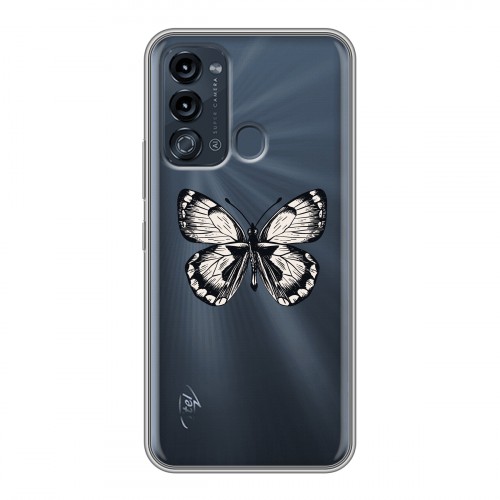 Полупрозрачный дизайнерский силиконовый чехол для Itel Vision 3 прозрачные Бабочки 