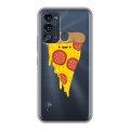 Полупрозрачный дизайнерский пластиковый чехол для Itel Vision 3 Прозрачная Пицца