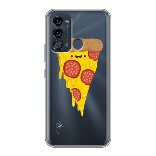 Полупрозрачный дизайнерский пластиковый чехол для Itel Vision 3 Прозрачная Пицца