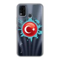 Полупрозрачный дизайнерский пластиковый чехол для Itel A48 Флаг Турции