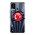 Полупрозрачный дизайнерский пластиковый чехол для Itel A48 Флаг Турции