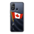 Полупрозрачный дизайнерский силиконовый чехол для Itel A49 Флаг Канады