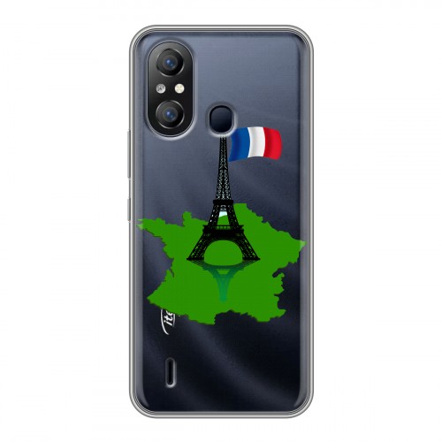 Полупрозрачный дизайнерский пластиковый чехол для Itel A49 Флаг Франции