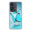 Дизайнерский силиконовый чехол для Itel Vision 3 Plus Бабочки голубые