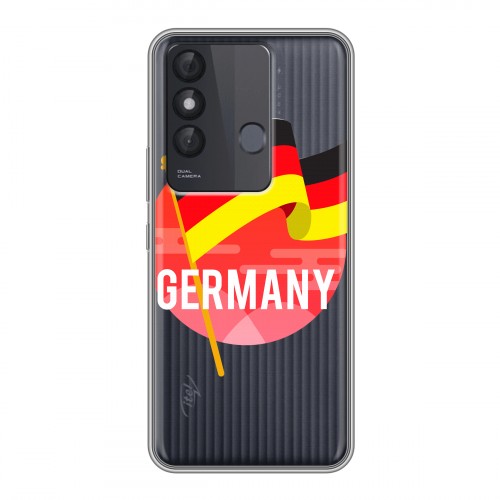 Полупрозрачный дизайнерский пластиковый чехол для Itel Vision 3 Plus Флаг Германии