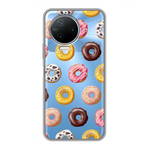 Полупрозрачный дизайнерский пластиковый чехол для Infinix Note 12 Pro Прозрачные пончики