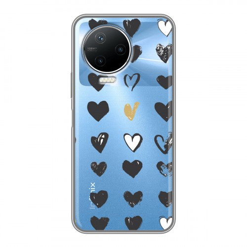 Полупрозрачный дизайнерский пластиковый чехол для Infinix Note 12 Pro Стильные сердца