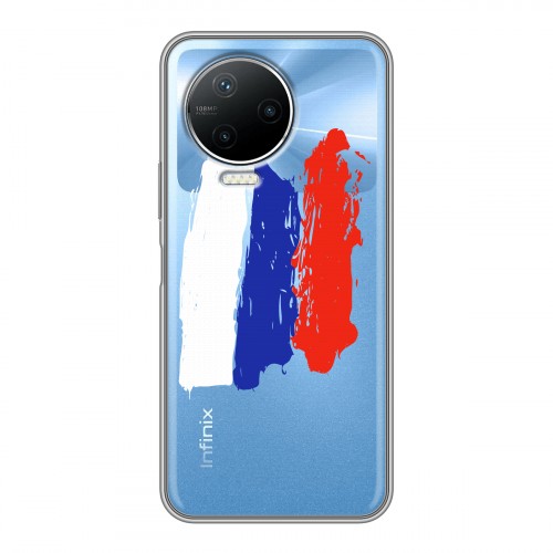 Полупрозрачный дизайнерский пластиковый чехол для Infinix Note 12 Pro Российский флаг