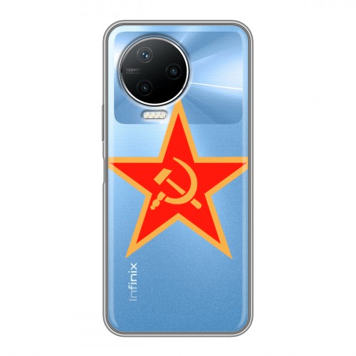 Полупрозрачный дизайнерский пластиковый чехол для Infinix Note 12 Pro Флаг СССР